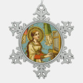 NeoGothic St. Cecilia van Rome (BNG 02) Tin Sneeuwvlok Ornament (Voorkant)