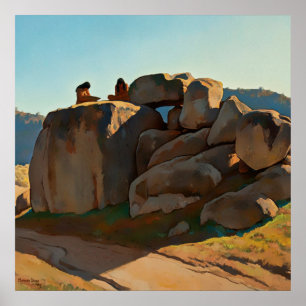"Neolithic namiddag" door Maynard Dixon Poster