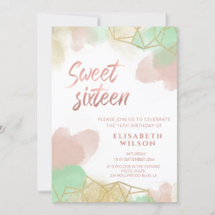 Neomint blush gouden waterverf geometrisch kaart
