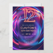 Neon 12e anniversaire Invitation (Devant)