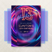 Neon 13e anniversaire Invitation