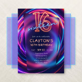 Neon 16e anniversaire Invitation