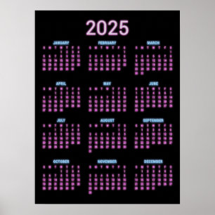 Neon 2025 kalender poster