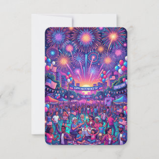 Neon 4 juli Onafhankelijkheidsdag viering Kaart