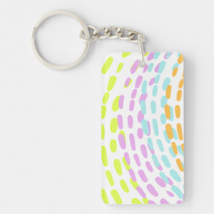 Neon 80-kleuren in dierenafdrukken sleutelhanger