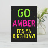 Neon 80's|90's Flashback Hip Hop Birthday Foto Kaart (Staand voorkant)