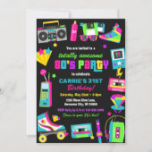 Neon 80s Anniversaire Fête Invitation (Devant)