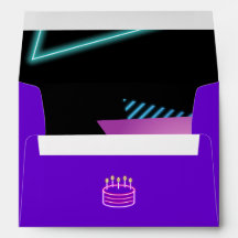 Neon 80s Feest Bewerkbare Envelop 80s thema feest