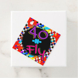 Neon 80's Retro 40 n Fly Hip Hop 40th Birthday Bedankjes Labels