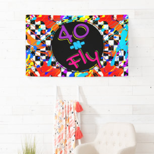 Neon 80's Retro 40 n Fly Hip Hop 40th Birthday Spandoek