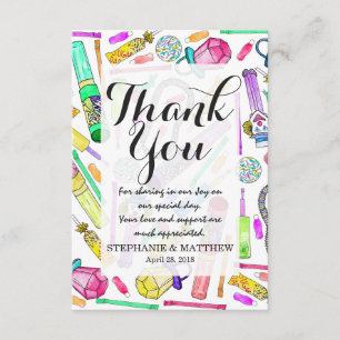 Neon 80's Retro Funny Snoep Pattern Bedankkaart