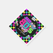 Neon 80s Retro Glow Throwback Verjaardag servetten (Hoek)