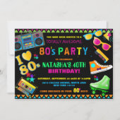 Neon 80's verjaardag kaart (Voorkant)