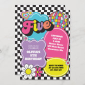 Neon 90s Retro 5e verjaardag Kaart (Voorkant / Achterkant)