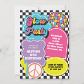 Neon 90s Retro Glow Verjaardag Kaart (Voorkant)