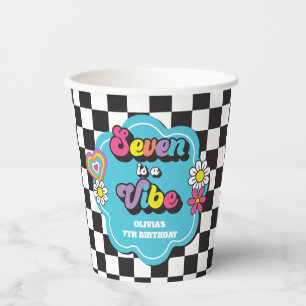 Neon 90s Retro Seven is a Vibe 7de verjaardag Papieren Bekers