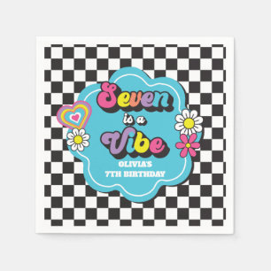 Neon 90s Retro Seven is a Vibe 7de verjaardag Servet