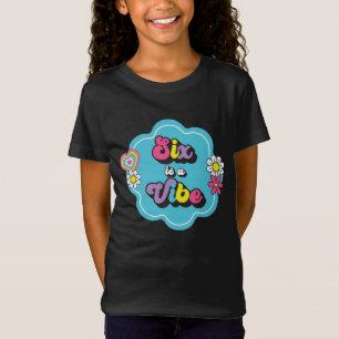 Neon 90s Retro Six viert zesde verjaardag T-shirt