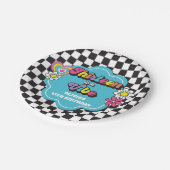 Neon 90s Retro Thirteen is een vibe 13e verjaardag Papieren Bordje (Gekanteld)