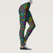 Neon 90s Squiggle Scribbles Naadloze Patroon Leggings (Rechts)