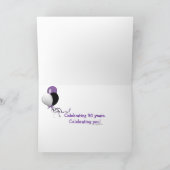 neon 90th verjaardagsbord en ballon in vuurwerk kaart (Binnen)