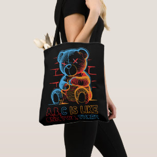 Neon ABC Teddibeer Draagtas