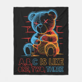 Neon ABC Teddibeer Fleece Deken (Voorkant)