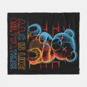 Neon ABC Teddibeer Fleece Deken (Voorkant (Horizontaal))
