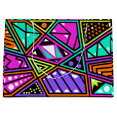 neon abstract cadeau tas groot cadeauzakje (Voorkant)