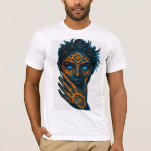 Neon Abstract Gezicht T-Shirt