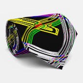 Neon Abstract Stropdas (Opgerold)