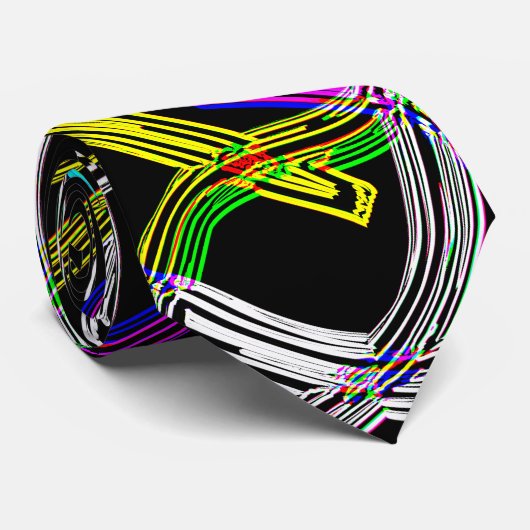 Neon Abstract Stropdas (Opgerold)