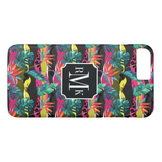 Neon Abstract tropisch textuur patroon Case-Mate iPhone Case (Achterkant (Horizontaal))