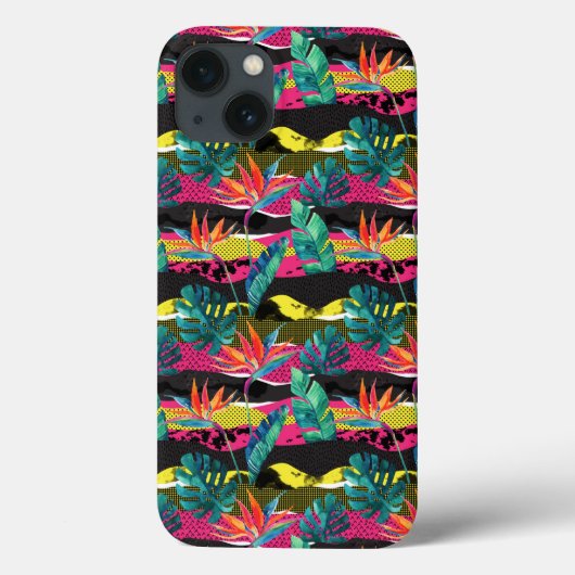 Neon Abstract tropisch textuur patroon Case-Mate iPhone Case (Achterkant)