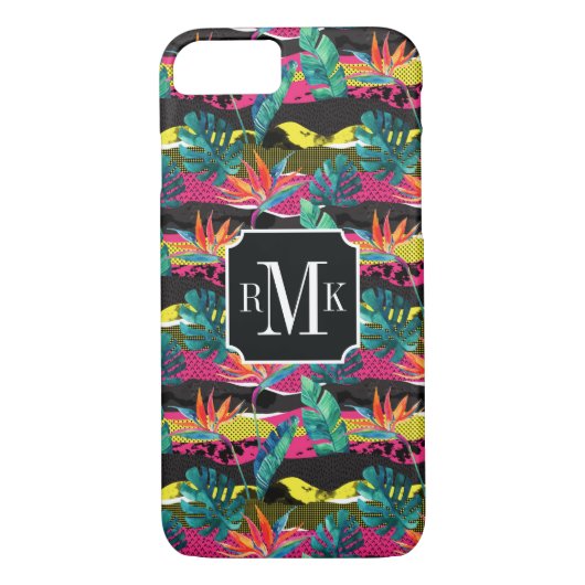 Neon Abstract tropisch textuur patroon Case-Mate iPhone Case (Achterkant)