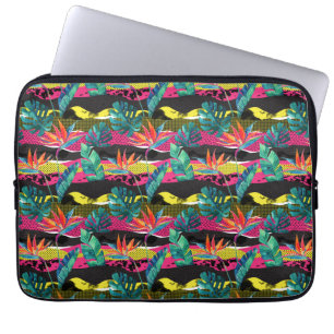 Neon Abstract tropisch textuur patroon Laptop Sleeve