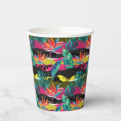 Neon Abstract tropisch textuur patroon Papieren Bekers (Links)