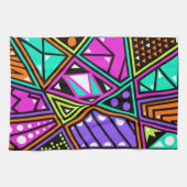 neon abstracte keukenhanddoek (Horizontaal)