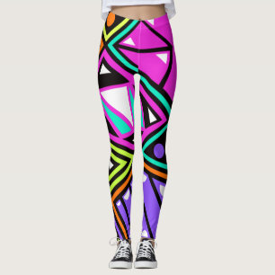 neon abstracte leggings
