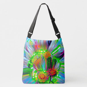 Neon Abstracte madeliefjes met levendige kleuren Crossbody Tas