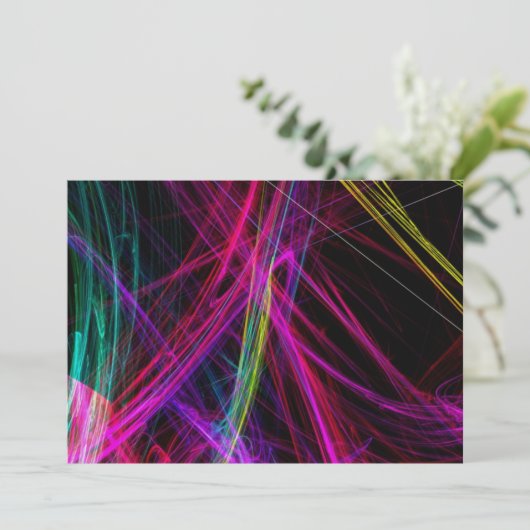 Neon Abstracte Partij Uitnodiging (Staand voorkant)