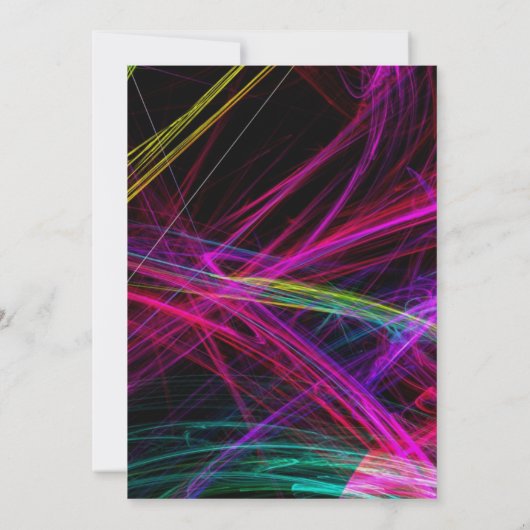 Neon Abstracte Partij Uitnodiging (Achterkant)