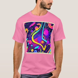 Neon Abstracte vorm kunst T-shirt