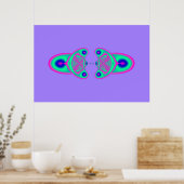 Neon Abstracte vormen Poster (Keuken)