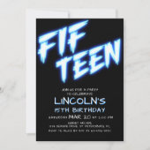 Neon Ado Boys 15e anniversaire Invitation (Devant)