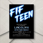 Neon Ado Boys 15e anniversaire Invitation