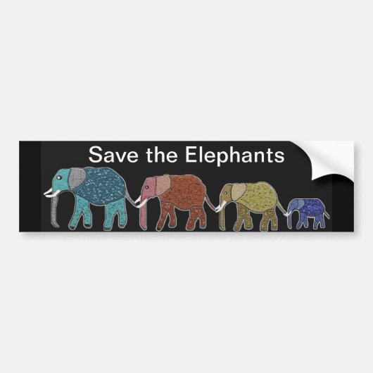 Neon African Elephant Walk Bumpersticker (Voorkant)