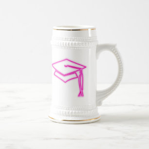 Neon Afstudeerder Pet Roze Stein Bierpul