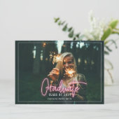 Neon Afstuderen Afstuderen foto Kaart (Staand voorkant)