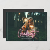 Neon Afstuderen Afstuderen foto Kaart (Voorkant / Achterkant)